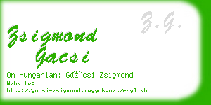 zsigmond gacsi business card
